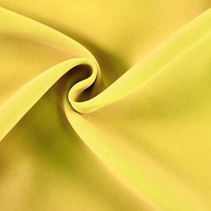 Bright Yellow Valance for Windows 52x18 Inch Solid Blackout Rod Pocket Kitchen Short Curtain Toppers Valance for Bathroom Living Room, Light Yellow