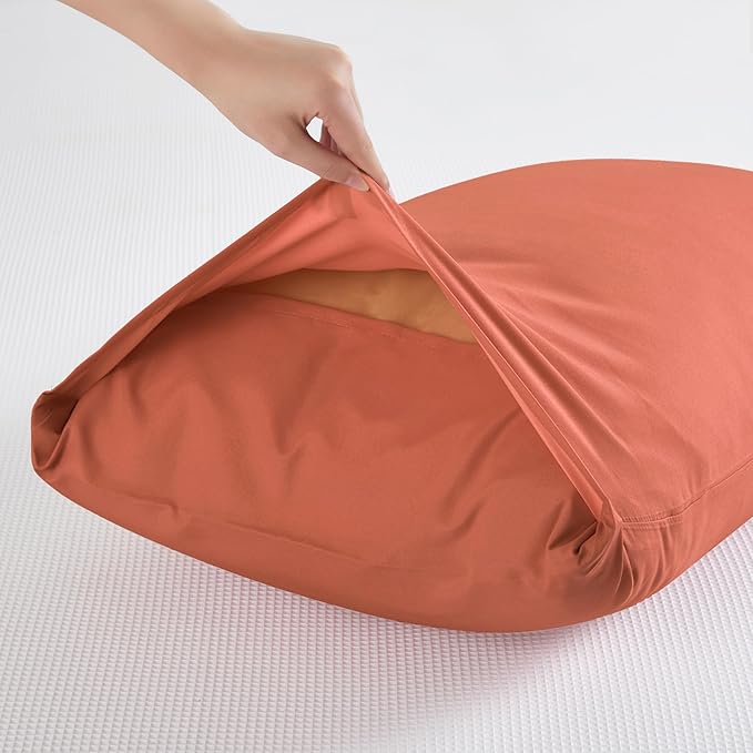 Small Pillow Cases 14x20 Toddler Pillow Cases Set of 2 Soft Comfortable Not Shrink Microfiber Pillowcases Set Orange Red Pillow Covers Envelope Style