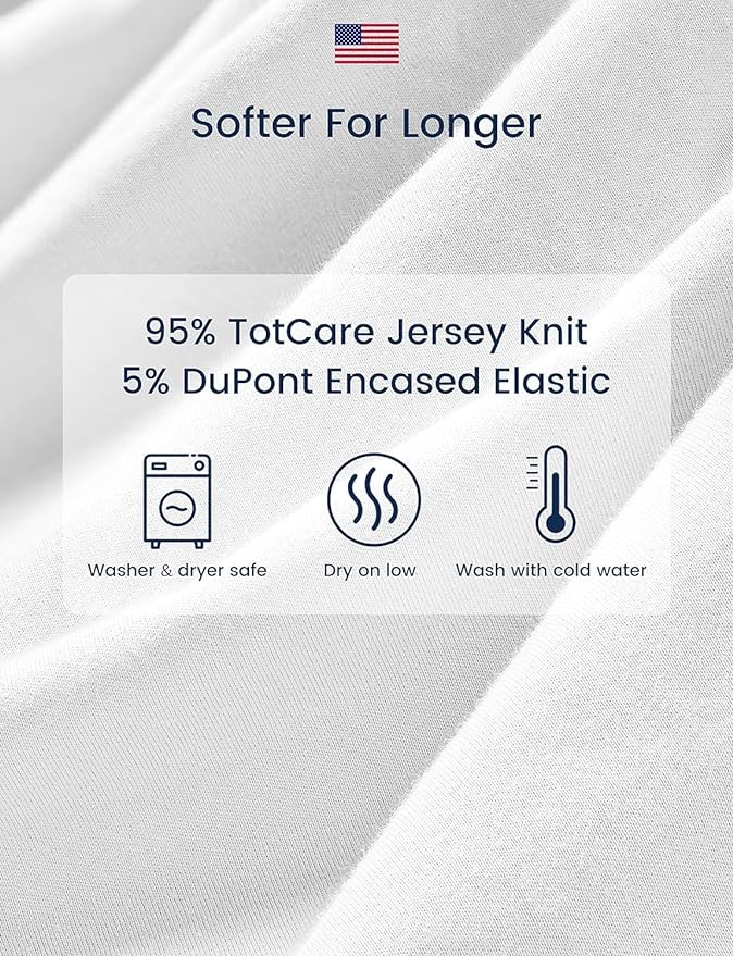 TotAha Premium Soft Pack n Play Sheets, Super Stretchy Jersey Knit Mini Crib Sheets Fitted, Silky Comfort Graco Pack and Play Mattress Sheets, 2 Pack