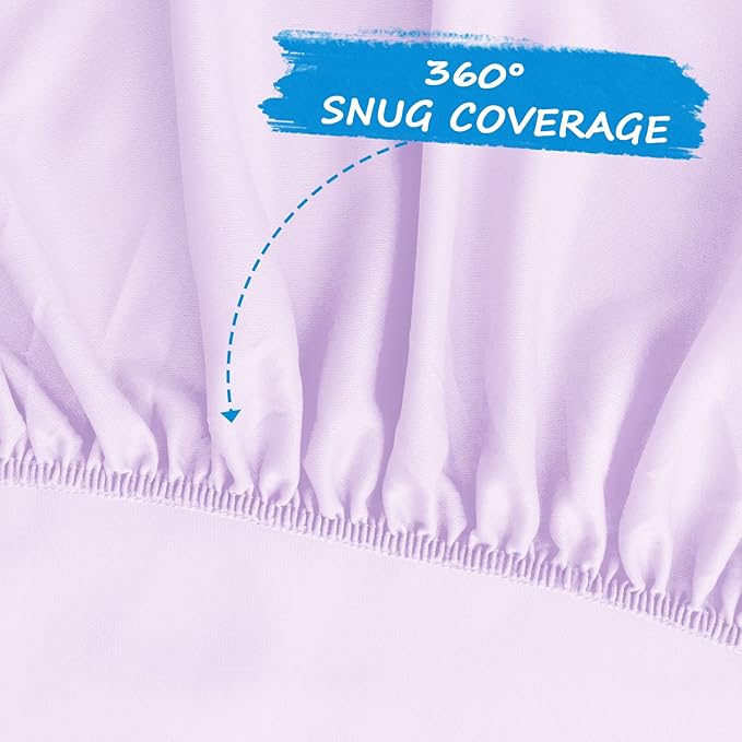 Bassinet Sheets for Baby Girl 2 Pack Bassinet Sheet Fitted Universal Microfiber Soft Cradle Sheets for Oval Rectangle and Hourglass Bassinet Mattress, Pink&Purple