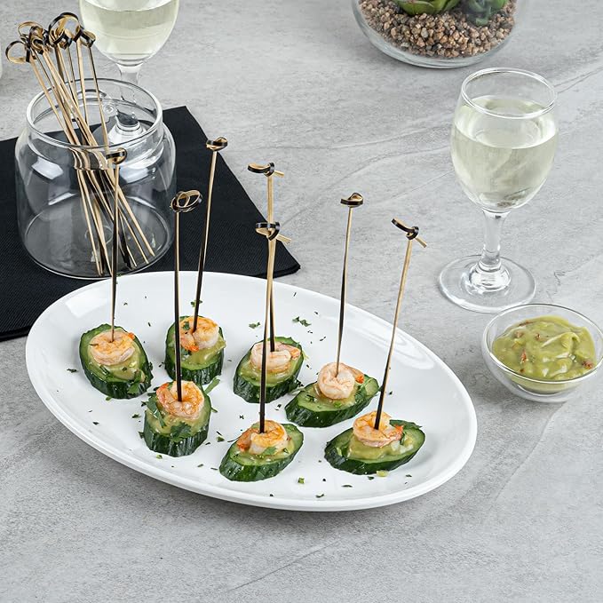 Restaurantware 6 Inch Twisted Bamboo Skewers 1000 Sturdy Disposable Bamboo Food Picks - Sturdy Looped Knot Black Bamboo Appetizer Picks Sustainable For Serving Appetizers and Cocktail Garnishes