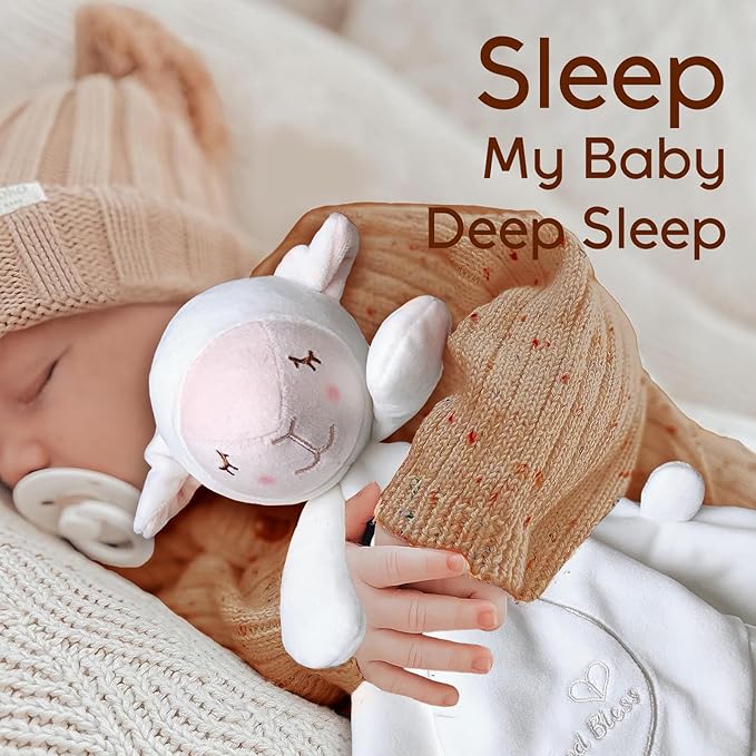 White Goat Baby Security Blanket Loveys for Babies Boys and Girls, 16" Soft Baby Lovey Blanket, Baby Snuggle Stuffed Animals Blankie, Baby Gifts for Infant and Toddler