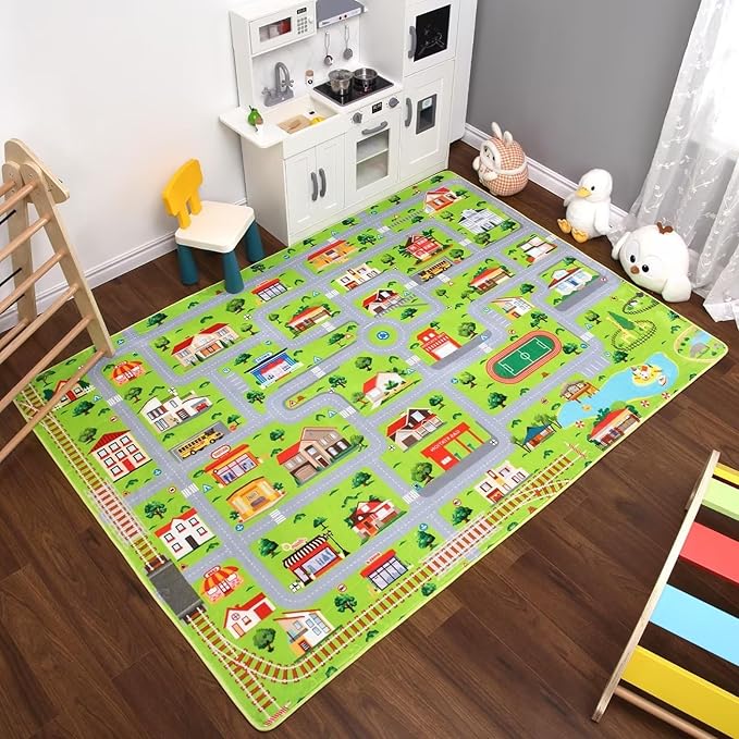 Kids Rug 3x5 Rug Baby Floor Mat Kids Educational Rug Area Rug for Classroom Play Mats for Babies and Toddlers Nursery Rug Kids Room Rugs for Bedroom Carpet Car Rug