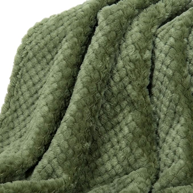 Fuzzy Blanket or Fluffy Blanket for Baby, Soft Warm Cozy Coral Fleece Toddler, Infant or Newborn Receiving Blanket for Crib, Stroller, Travel, Decorative (28Wx40L, XS-Olive Green)