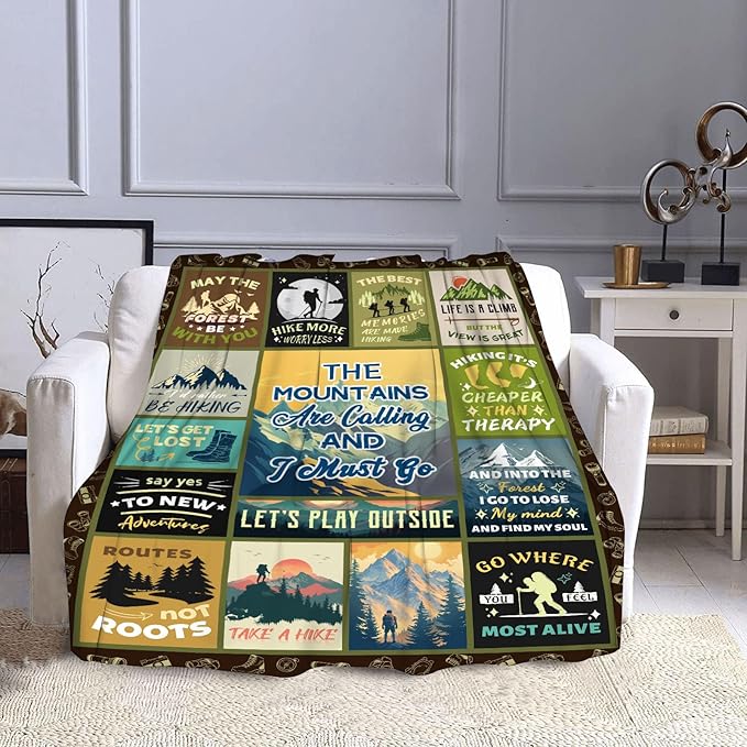 Hiking Gifts, Hiking Gifts for Women, Hiking Gifts for Men, for Hikers, Hiking Lovers Gifts, Hiking Gear for Women, Hiking Blanket for Hiker Outdoor RV Travel 50x60 in