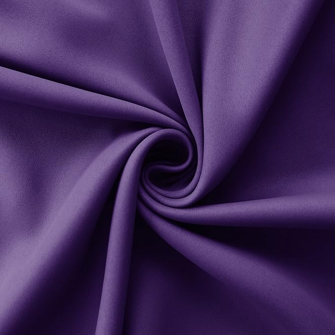 Mrs.Naturall 96 Inches Long Royal Purple Blackout Curtains for Living Room 2 Panels Set Thermal Insulated Grommet Cold Blocking Room Darkening Drapes for Bedroom Dark Purple 8 FT 52x96 Inch Length