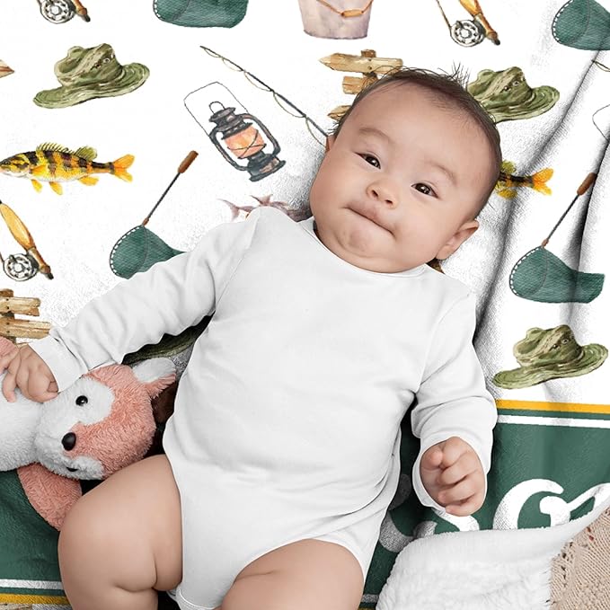 Custom Fishing Blankets and Throws,Fishing Gifts, Gifts for Fisherman,Custom Fish Blankets Fishing Gift for Man, Fish Hunter Gifts Throw Blanket, Fathers Day Fishing Gifts for Men,Teens Size-50"x60"