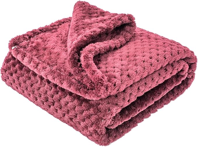Fuzzy Blanket or Fluffy Blanket for Baby Girl or boy, Soft Warm Cozy Coral Fleece Toddler, Infant or Newborn Receiving Blanket for Crib, Stroller, Travel, Decorative (40Wx60L, M-Coral Red)