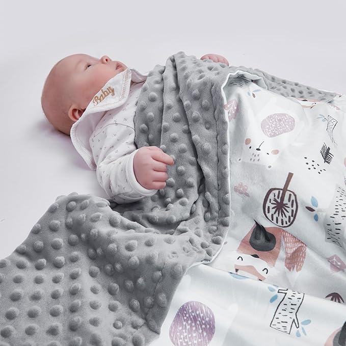 Baby Blanket for Boys Girls Super Soft Blanket,Fluffy Warm Lightweight Baby Receiving Blankets,Double Layer with Dotted Backing for Toddler Nursery(Fox, 30 * 40inch)