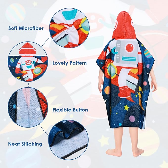 Kids Beach Towels Baby Towels with Hood Toddler Pool Towel Large Bath Towels for Boys and Girls for Travel Shower Swimming