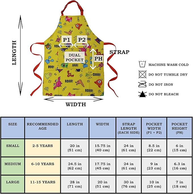 Kids Apron - cooking, gardening, artist, painting, cleaning, baking, pottery, chef, kitchen - gift boys, girls