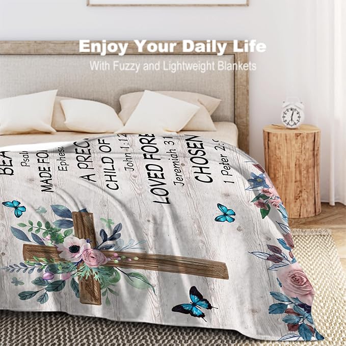 Christian Gifts for Women, Christian Gifts Blanket, Religious Gifts for Women, Birthday Gifts for Christians, Scripture Blanket, Inspirational Gifts Blanket for Women 60x80 in