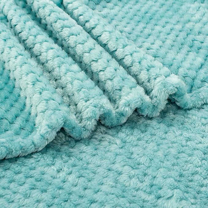Fuzzy Blanket or Fluffy Blanket for Baby, Soft Warm Cozy Coral Fleece Toddler, Infant or Newborn Receiving Blanket for Crib, Stroller, Travel, Decorative (28Wx40L, XS-Blue Bell)