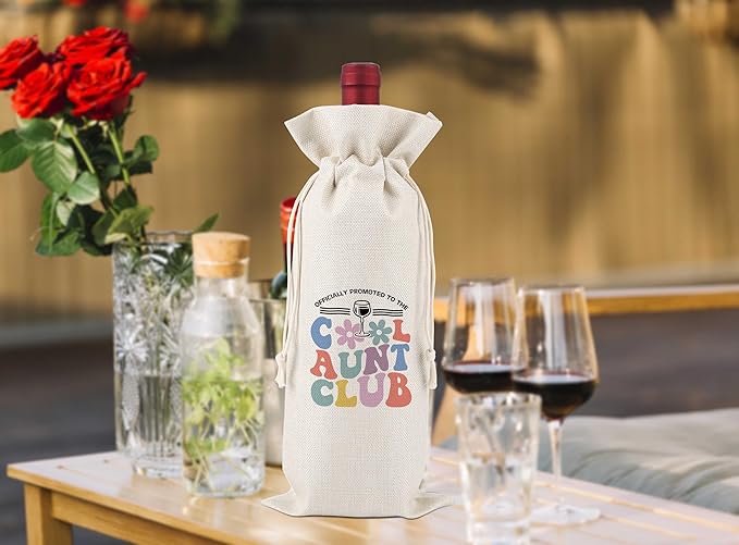 Pairs Well With Becoming Aunt & Uncle,Gender Neutral Pregnancy Announcement,Baby Announcement,Baby Announcements Ideas,Aunt & Uncle for New Baby Announcement,Reusable Wine Bags With Drawstring,L30