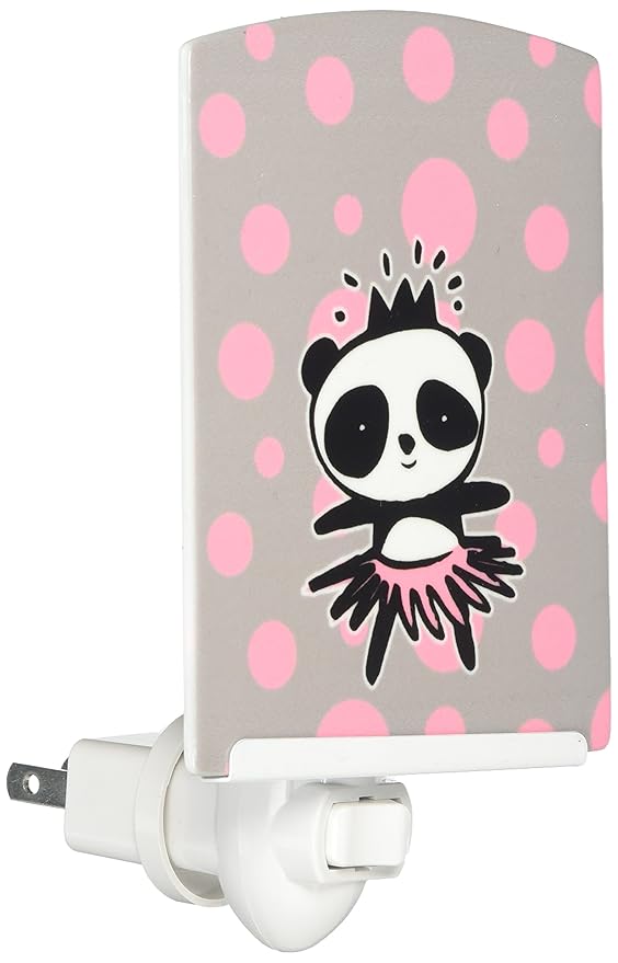 Caroline's Treasures BB7035CNL Panda Bear Ballerina Ceramic Night Light Compact, UL-Certified, Ideal for Bedroom, Bathroom, Nursery, Hallway, Kitchen, 6x4x3, Multicolor