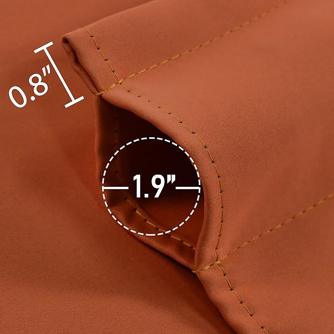 Burnt Orange Valance - Rust Valance for Windows 42x18 Inch Solid Blackout Rod Pocket Kitchen Short Curtain Toppers Valance for Bathroom Living Room, Terracotta