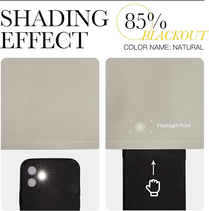 NICETOWN Room Darkening Short Curtain Panels for Cafe, Thermal Insulated Grommet Room Darkening Draperies/Drapes for Window (Natural, 2 Panels, W34 x L45 -inch)