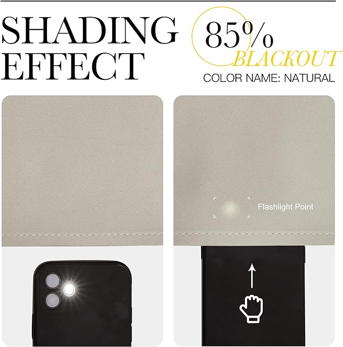 NICETOWN Room Darkening Draperies Window Curtain Panels, Thermal Insulated Grommet Room Darkening Curtains for Bedroom (Natural, 2 Panels, W34 x L54 -inch)