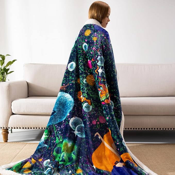 COSUSKET Throw Blanket for Kids Sherpa 50×60 inches, Mermaid Blankets, Super Soft Fuzzy Plush Flannel Blanket Girls Gifts