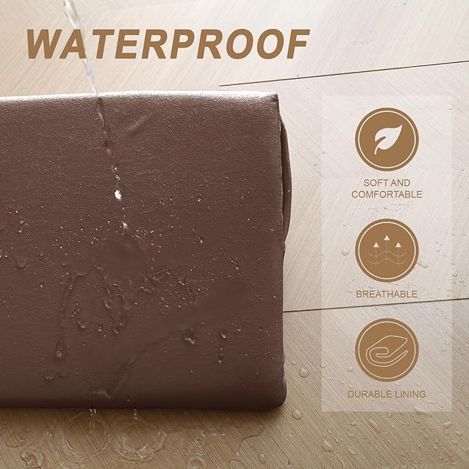 WdFour Bed Wedge pillow, close off Headboard, wall and Mattress Gap. incline, slanted sweat-proof pillow for neck and back pain relief anti-snoring for comfortable sleeping.(Chocolate,60Wx10Dx6H)