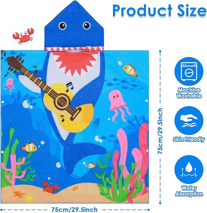 Kids Beach Towels Baby Towels with Hood Toddler Pool Towel Large Bath Towels for Boys and Girls for Travel Shower Swimming