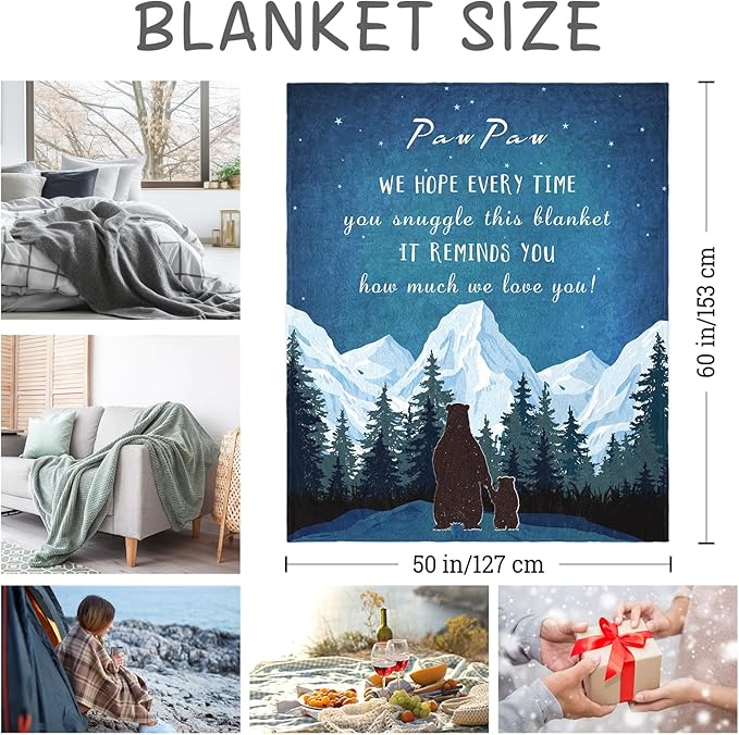 Pawpaw Gifts,Pawpaw Gifts from Grandchildren, Gifts for Pawpaw Blanket 60"x50", Pawpaw Birthday Gifts, Pawpaw Gifts from Grandson Granddaughter, Best Pawpaw Gifts for Father's Day Christmas