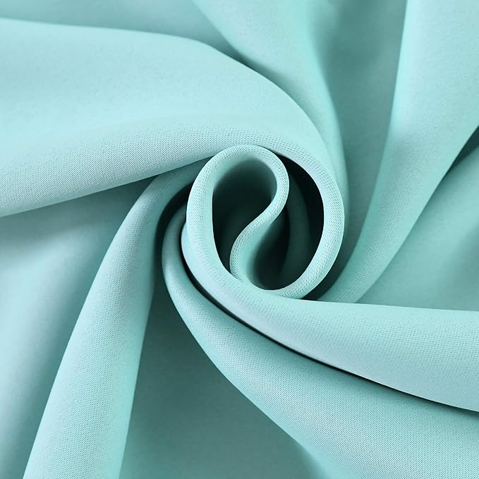 Aqua Blue Valance for Windows 72x18 Inch Solid Thermal Insulated Blackout Rod Pocket Kitchen Short Curtain Toppers Valance for Bathroom Living Room 1 Panel