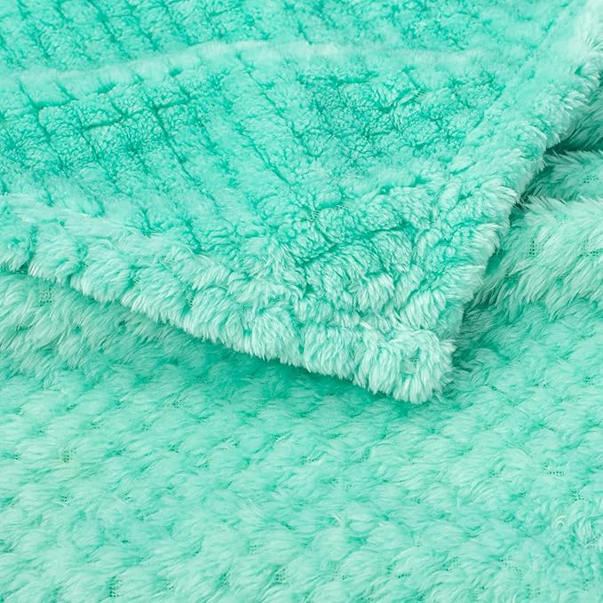 Fuzzy Blanket or Fluffy Blanket for Baby, Soft Warm Cozy Coral Fleece Toddler, Infant or Newborn Receiving Blanket for Crib, Stroller, Travel, Decorative (28Wx40L, XS-T Blue)
