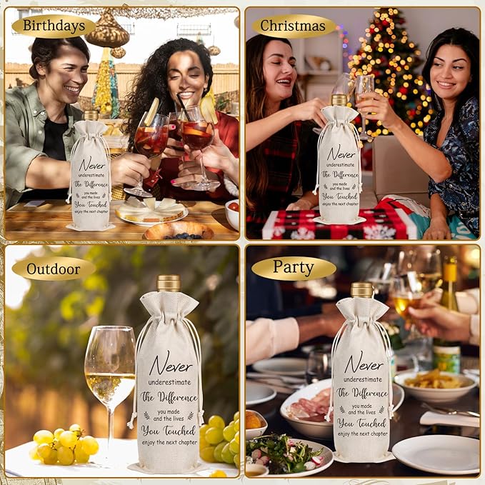 Wxiben New Chapter Wine Bag Gifts New Beginning Gifts for Women Going Away Gift for Coworkers New Teacher Gift New Business Owner Gifts Moving Away New Job Farewell Gift for Friends Colleague