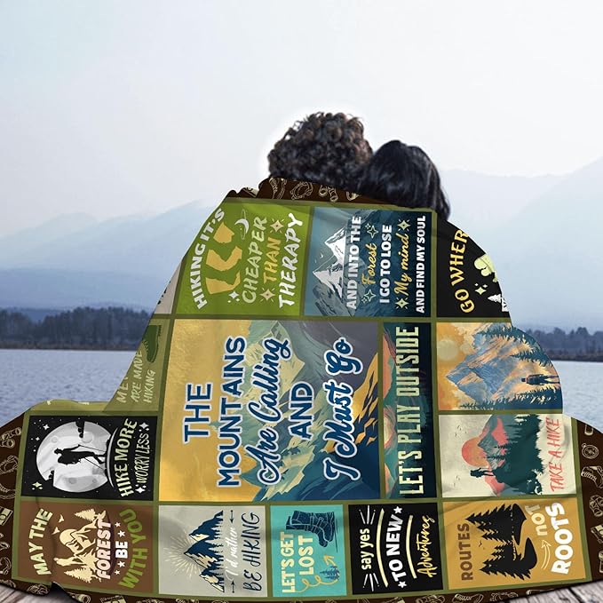 Hiking Gifts for Men, Hiking Gifts, Hiking Gifts for Women, Hiking Lovers Gifts, for Hikers, Hiking Gear for Women, Hiking Blanket for Hiker Outdoor RV Travel 60x80 in