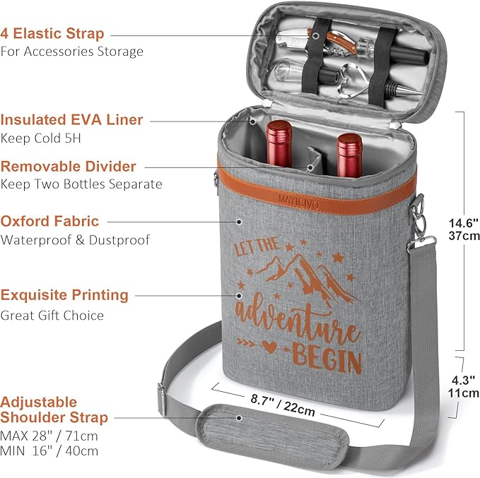 Wedding Gifts for Couples, Mr and Mrs Wine Tumblers Gifts - Engagement, Bridal Shower, Newlywed, His and Hers, House Warming -Insulated Wine Cooler Tote Bag with Glasses and Wine Accessories Gifts Set