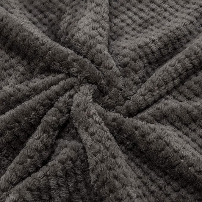 Fuzzy Throw Blanket, Plush Fleece Blankets for adults, Toddler, boys and Girls, Warm Soft Blankets and Throws for Bed, Couch, Sofa, Travel and Outdoor, Camping (Throw(50"x70"), L-Eagle Grey)