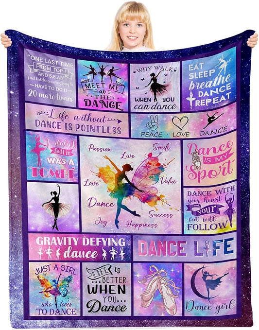 Dance Gifts, Dance Blanket, Dance Gifts for Girls, Dance Recital Gifts for Girls, Gifts for Dancers, Dancer Gifts for Girls on Christmas Birthday Thanksgivings 40x50 in