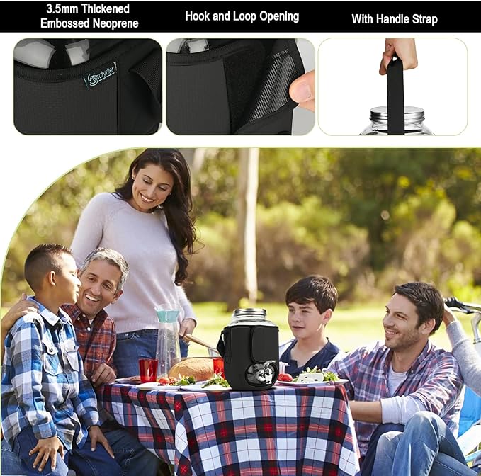 Beautyflier Sleeve for 1 Gallon Drink Dispenser with Spigot, Insulators Sleeve for 1 Gallon Water, Laundry Detergent or Beverage Dispenser for BBQ, Picnic, Pool Party and Social Events, Sleeve Only