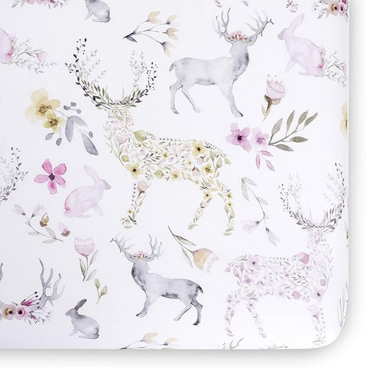 Crib Sheets - Crib Sheets Girl -Crib Sheets Boy - Jersey Sheets - Nursery Bedding - Toddler Bedding Sets for Girls - Toddler Bedding Sets for Boys - Baby Crib Sheets - OILO Studio Crib Sheet Fawn