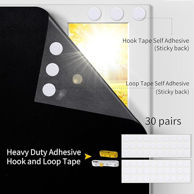 Portable Blackout Shades 100% Blackout Curtains for Bedroom Small Window Curtains No Light Kitchen Windows Insulated for Nursery for Baby Travel Curtain,Black,56" W x 160" L,1 Panel