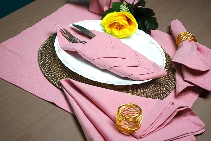 Cotton Napkins,Cloth Napkins,Dinner Napkins Cloth,Dinner Napkins,Cloth Napkins Set of 12 Cotton,Napkins Cloth,Cloth Napkins cotton,Cotton Dinner Napkins,Machine Washable Napkin 18x18 Baby Pink