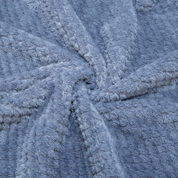 Fuzzy Throw Blanket, Plush Fleece Blankets for Adults, Toddler, Boys and Girls, Warm Soft Blankets and Throws for Bed, Couch, Sofa, Travel and Outdoor, Camping (Throw(50"x70"), L-Smoked Blue)