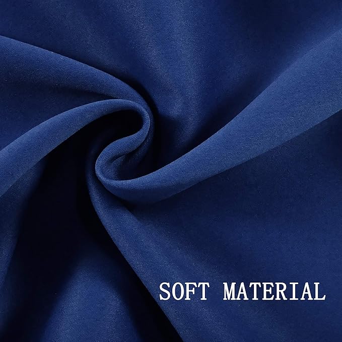 Navy Blue Valances for Bedroom Windows Blackout Thermal Insulated Valances for Living Room Short Straight Drape Valance for Loft Basement 52X18 1Panel