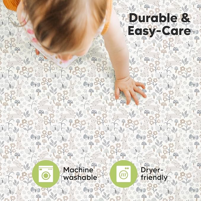 2-Pack Mini Crib Sheets Fitted, Pack and Play Sheets - Organic Cotton Pack N Play Sheets for Pack and Play Mattress, Playard Baby Crib Sheets, Jersey Crib Sheets Neutral for Boys, Girls (Prairie)