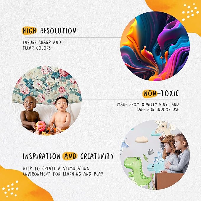 Unicorn Wall Decals Pack of 4 Sheets 125pcs by Lipastick - Rainbow Wall Stickers – Princess Castle with Hearts Clouds Stars Wall Decals Decor for Girls Kids Bedroom Birthday Party Size M Size