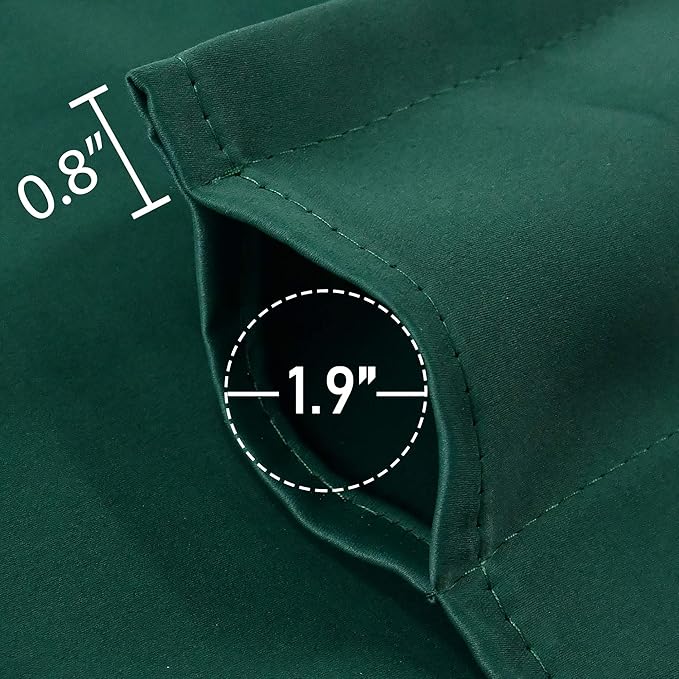 Deep Green Valance for Windows 72x18 Inch Solid Thermal Insulated Blackout Rod Pocket Kitchen Short Curtain Toppers Valance for Bathroom Living Room 1 Panel