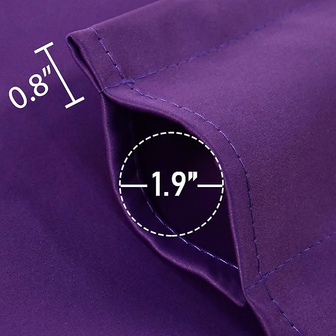 Purple Valance for Windows 60x18 Inch Solid Thermal Insulated Blackout Rod Pocket Kitchen Short Curtain Toppers Valance for Bathroom Living Room 1 Panel