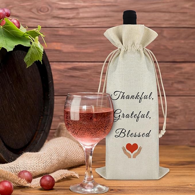 Graduation Appreciation Gift for Teacher Coach Wine Bag Graduation Farewell Gift for Best Friends Graduation Party Decors Wine Gift Bag Leaving Gift Retirement Gift for Grandma Burlap Wine Wrap Bag