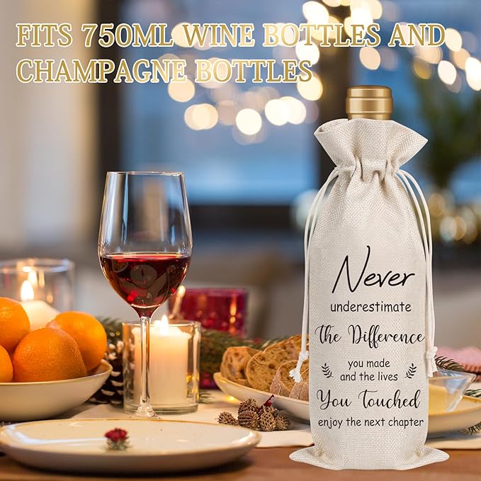 Wxiben New Chapter Wine Bag Gifts New Beginning Gifts for Women Going Away Gift for Coworkers New Teacher Gift New Business Owner Gifts Moving Away New Job Farewell Gift for Friends Colleague