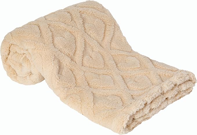 Sherpa Baby Blanket for Girls Toddlers Fleece Fluffy Fuzzy Blanket for Baby,Soft Warm Cozy Fleece Blanket,Receiving Blanket for Infant Newborn (Beige, 30 * 40, Love)