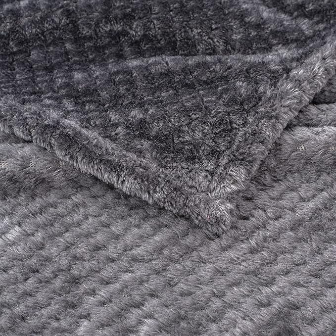 Fuzzy Blanket or Fluffy Blanket for Baby Girl or boy, Soft Warm Cozy Coral Fleece Toddler, Infant or Newborn Receiving Blanket for Crib, Stroller, Travel, Decorative (40Wx60L, M-Dark Grey)