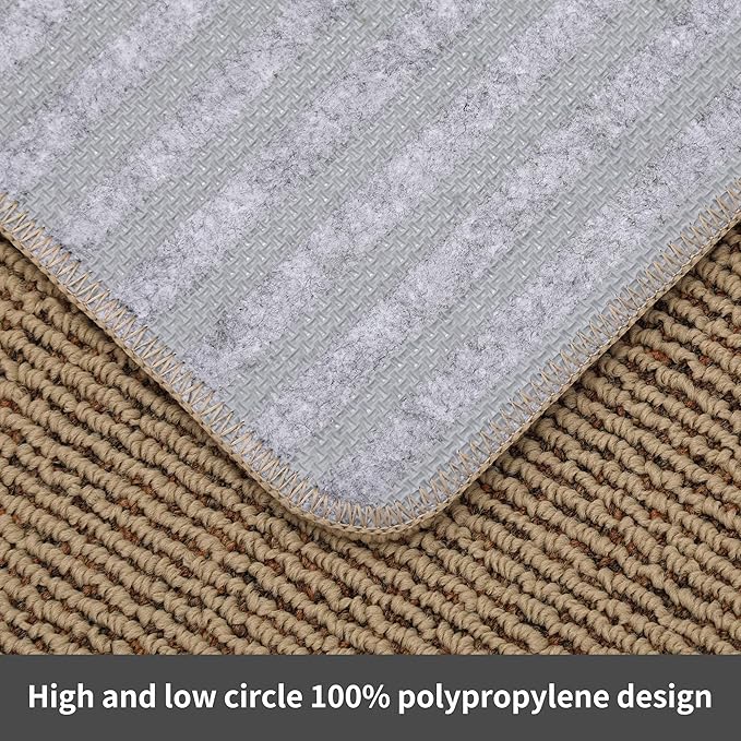 COSY HOMEER 24x35 Inch/24X60 Inch Kitchen Rug Mats Made of 100% Polypropylene Strip TPR Backing 2 Pieces Soft Kitchen Mat Specialized in Anti Slippery and Machine Washable,Beige