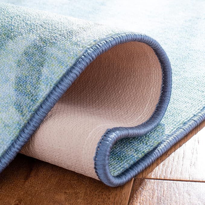 SAFAVIEH Disney Princess Collection Machine Washable Slip Resistant 3' 3" x 5' 3" Light Blue/Turquoise Assurance Kids Bedroom Nursery Playroom Area Rug