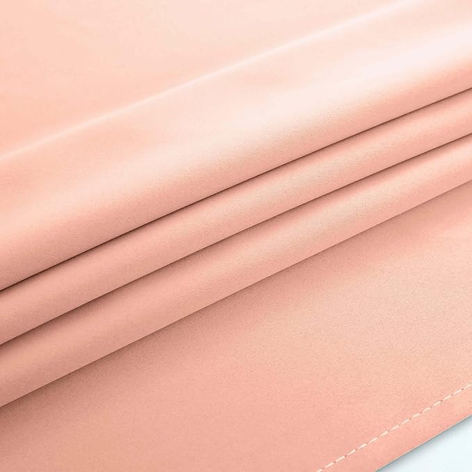 Mrs.Naturall Blush Pink Curtains 42x54 Inch Length for Living Room 2 Panels Blackout Room Darkening Curtain for Bedroom